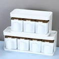 thumbnail image 3 of Ludlz Seasoning Box with Spoon Ergonomic Handle Dust-proof Waterproof Moisture-proof 3/4 Grids Condiment Container Countertop Organizer Kitchen Gadget, 3 of 8