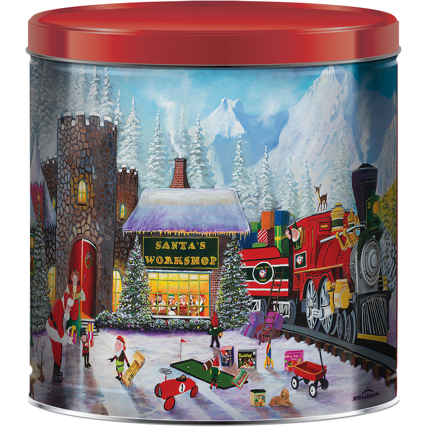 Great Value Christmas Popcorn Tin, Santas Workshop, Assorted