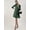 Green, variant on Women’s Solid Poly Georgette Mandarin Collar Long Balloon Sleeves Light Weighted Tiered Hem Above Knee Length Casual Summerwear Beachwear Partywear All Purpose One Piece Dress