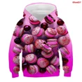 thumbnail image 3 of Sudadera con capucha para niños y niñas con estampado 3D de comida divertida, dulces, macarrones, ropa para adolescentes, jerséis de Nutella para niños, 3 of 5