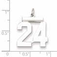 thumbnail image 2 of Sterling Silver Rhodium-plated Medium Polished Number 24 Charm QMS24 (21mm x 16mm), 2 of 2