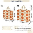 thumbnail image 2 of FORMRS Womens Corduroy Tote Bag Crossbody Shoulder Handbag with Pocket, Orange Geometric Circles, 2 of 7
