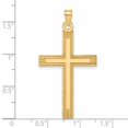thumbnail image 2 of 22.6mm 14k Solid Yellow Gold Laser Etched Religious Faith Cross Charm Pendant Necklace for Women, 2 of 2