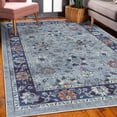 thumbnail image 3 of Blossom Decorative Rug, Spring Days Flowering Plants with Ivy Creeper Botanic Vintage Style Art, Quality Carpet for Bedroom Dorm and Living Room, 6 Sizes, Night Blue Blue Grey, by Ambesonne, 3 of 4