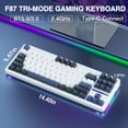 thumbnail image 3 of Restored AULA F87 Wireless Mechanical Keyboard, 75% TKL Custom Hot Swappable Gaming Keyboards with PBT Keycaps, Pre-lubed Greywood Switches, RGB Backlit Creamy Keyboard, 3 of 7