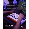 thumbnail image 4 of HXW EMK-25 - Teclado MIDI Bluetooth con 25 teclas, 9 almohadillas para orejas de ritmo retroiluminad, 4 of 7
