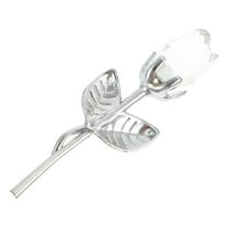 WRITWAA Glass Rose Flower Crystal Figurine Decor with Stems Multicolor Display