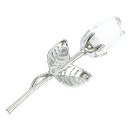 WRITWAA Glass Rose Flower Crystal Figurine Decor with Stems Multicolor Display