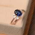 thumbnail image 2 of Lab Sapphire ring, oval cut, September birthstone, rose gold, engagement ring for women, 2 of 4