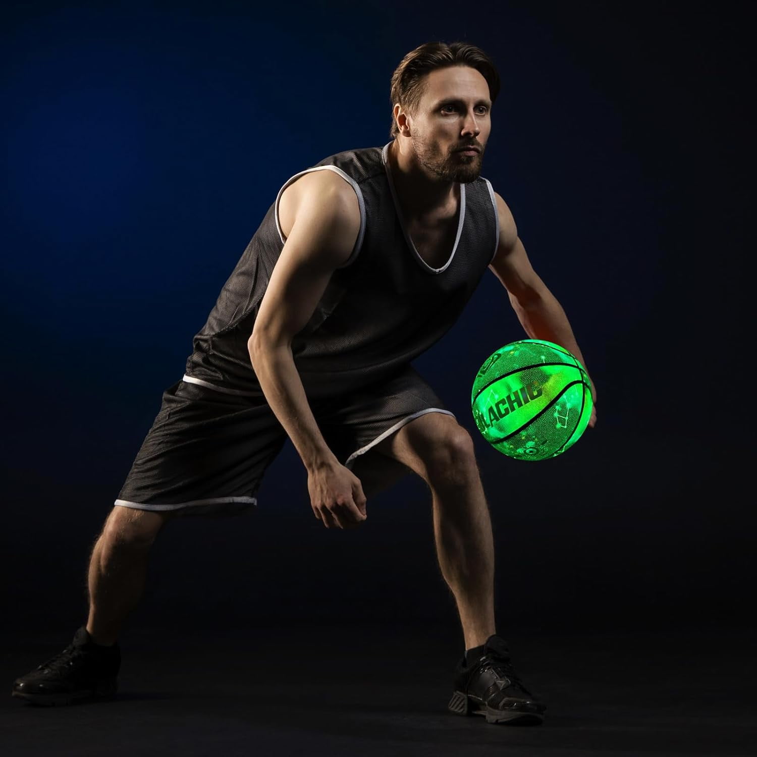 Basketball, Glow in the Dark Basketball, Glowing Composite Leather Luminous Basketball Gift for Youth, Men, Women, Indoor-Outdoor Night Basketball Size 7(29.5") / 6(28.5") / 5 (27.5") with Pump