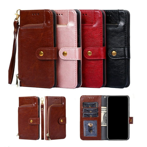 For Samsung Galaxy S22/S22+/S22 Ultra Phone Case,Shockproof Zipper Wallet PU Leather Card Holder Cover,Silm Stand Case Cover