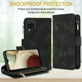 thumbnail image 5 of for Samsung Galaxy A12 5G Wallet Case with Card Holder for Women Men, Phone Case RFID Blocking PU Leather Flip Shockproof Cover with Shoulder+Wrist Strap Zipper Credit Card Slots Stand,Black, 5 of 7