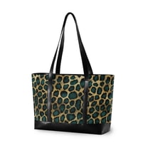 FORMRS Laptop Tote Bag for Women with 15.6" Computer Compartments Handbag, Green Leopard Print