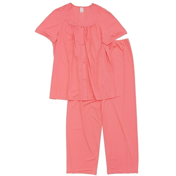 Lissome Lounge Womens Classic Peach Silky Soft Semi-Sheer Pajamas Sleep Set 2X