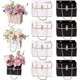 thumbnail image 1 of Nvzi 8 cajas de regalo de papel con flores, bolsas para ramos, cajas de flores con asa, cajas para arreglos florales, bolsas para envolver regalos de boda y San Valentín (blanco y negro), 1 of 5