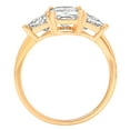 thumbnail image 5 of 2.57ct Emerald Cut Genuine Cultured Diamond SI1-SI2 I-J 14K Yellow Gold Three-Stone Promise Wedding Statement Engagement Designer Ring W/ Crystal side stones size 5, 5 of 6
