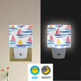 thumbnail image 2 of Yayeee LED Plug in Night Light for The Home with Auto Dusk to Dawn Light Sensors, 2 Pack, Pink Hand Drawn Sailboats, 2 of 6