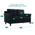 thumbnail image 4 of Raelynn Button Tufted Loveseat Sofa- Affordable Black Small Loveseat for Budget-Conscious Buyers - Microfiber Couch for Small Spaces - Durable and Sturdy Living Room Furniture with Tool-Free Assembly, 4 of 18