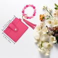 thumbnail image 2 of gagawow Flower Keychain Wristlet Wallets for Women Cute Silicone Beaded Credit Card Holder Aesthetic Key Ring Bracelet Leopard Wallet, Boho Beaded Wallet, Bracelet Wallet, Beaded Wallet Wristlet, 2 of 14