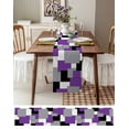 thumbnail image 4 of Table Runner 108 Inches Long for Kitchen Dining, Purple Grey Black Geometric Dresser Scarf Farmhouse, Dining Table Decorations for Wedding/Parties, Middle Century Art Abstract Aesthetics 13 x 108 In, 4 of 9