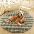 thumbnail image 5 of Lanola Deluxe Plush Dog Crate Beds, Washable Soft Shaggy Round Cat Sleeping Mat Pad, Kitten Supplies for Indoor Pets, Anti-Slip Area Rugs for Living Room Bedroom(Gray,15in), 5 of 7