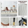 thumbnail image 5 of A modern dining chair with a light gray brown dual tone PU leather backrest and black metal legs, suitable for kitchens, bedrooms, and offices. Set of 4 pieces (light gray+brown+PU)C-007 W1151118958, 5 of 21