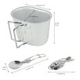 thumbnail image 4 of BeGrit Military Canteen Army Canteen WWII US G.I. Style Canteen Kit with Aluminum Cup Stainless Steel Foldable Spoon Fork for Hiking Backpacking Camping, 1 Quart Green, 4 of 6