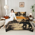 thumbnail image 4 of Manfei Rustic Bear Full Size Comforter Sets for Kid, Vintage Farmhouse Cabin Bedding Comforter Set, Wildlife Animal Reversible Bedding Sets, Luxury Bedroom Decor, 3 Pieces, 4 of 8