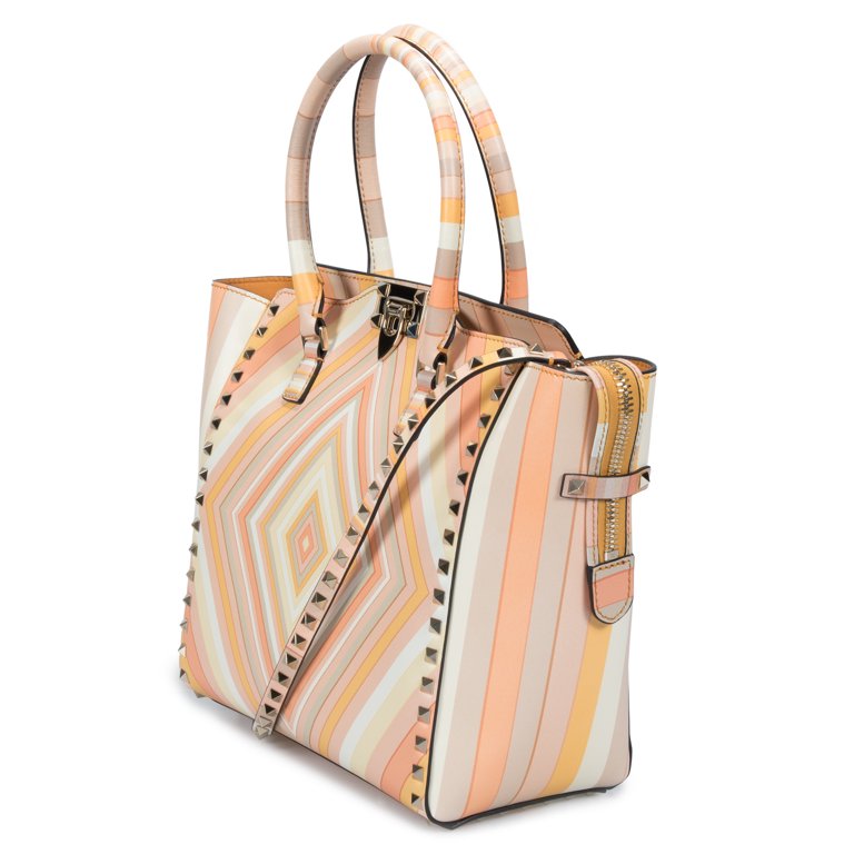 Valentino Garavani Rockstud Chevron Print Leather Bag