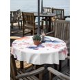 thumbnail image 2 of Outdoor Tablecloth with Umbrella Hole Zipper Butterfly Flowers Round Tablecloth 54" Waterproof Outside Table Cloth Watercolor Pastoral Spring Plants Patio Table Cover Tablecloths for Picnic Party, 2 of 8