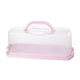 thumbnail image 1 of Caja rectangular para pan multiusos con tapa transparente, ideal para guardar pan, pasteles y otros alimentos. rosa, 1 of 6