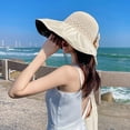 thumbnail image 2 of Yanyanz Sun Hats for Women, Womens Outdoor Casual Bow Decoration Big Head Design Sun Hat, Bucket Hats Beige One Size, 2 of 5