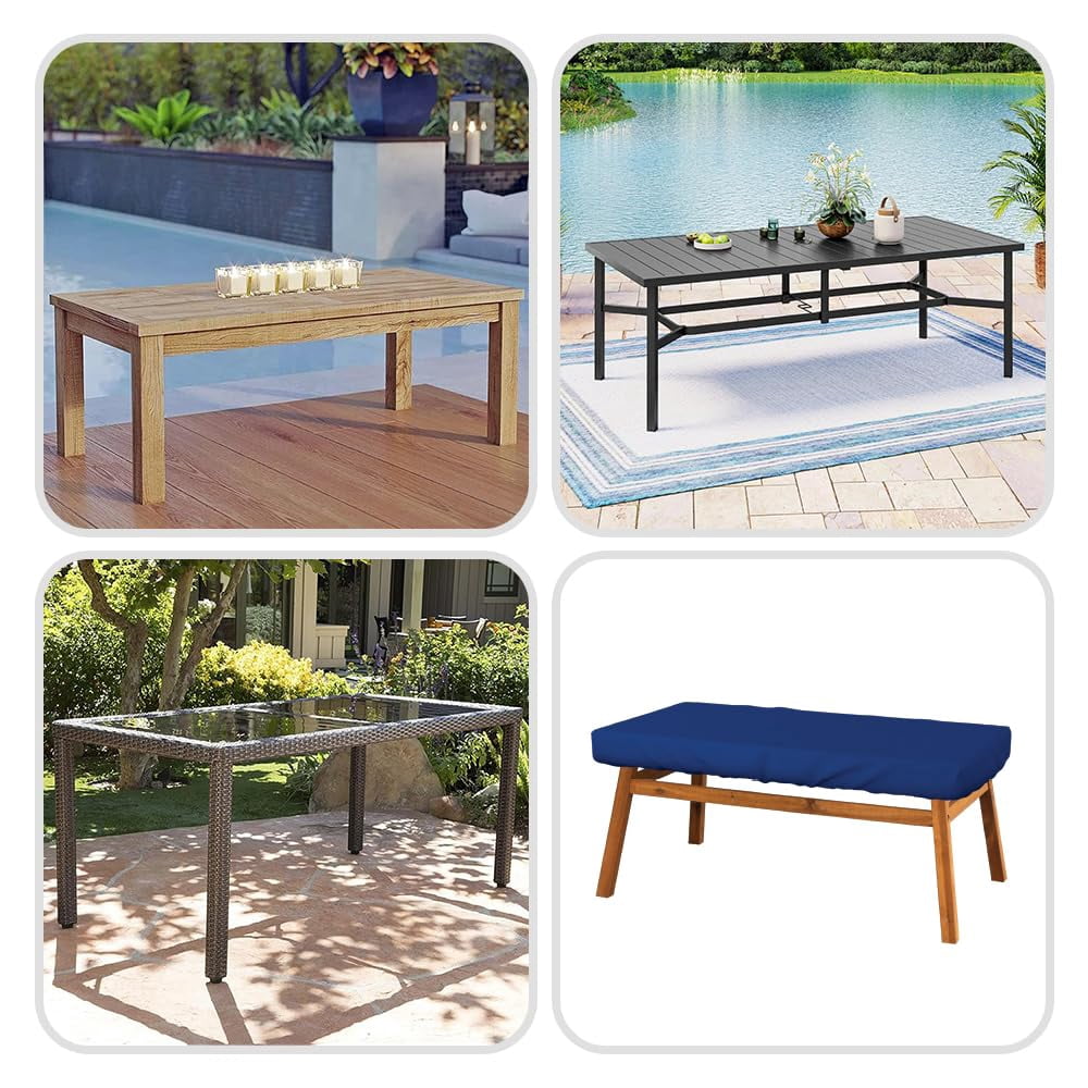 Covers & All Rectangle Table Top Cover, 18 Oz Heavy Duty Waterproof UV & Weather Resistant Patio Table Cover, Outdoor Table Cover for Patio Outdoor Furniture (5" H x 100" W x 50" D Inches, Blue)