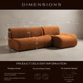 thumbnail image 2 of Vorthio 3-Seater Modular Sectional Sofa, Sherpa Fabric Boneless Sofas with High-Density Foam Strong Support for Living Room – No Assembly,Brown, 2 of 8