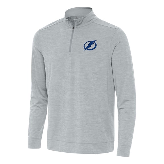 Men's Antigua Heather Gray Tampa Bay Lightning Bright Quarter-Zip Top