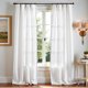 thumbnail image 1 of Cortinas de mezcla de lino Jinchan 300 cm extra largas 2 paneles blanco hueso, 1 of 6