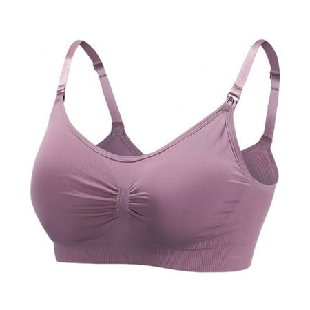 

Xmarks Simply Sublime Seamless Nursing Bra for Breastfeeding | Wireless Maternity Bra Dark Purple 32/70ABCD 34/75ABCD