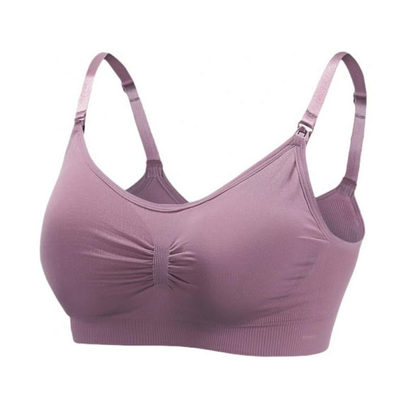 Xmarks Simply Sublime Seamless Nursing Bra for Breastfeeding | Wireless Maternity Bra Dark Purple 32/70ABCD,34/75ABCD
