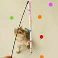 thumbnail image 3 of Rygai - Varita de juguete para gatos con mango largo, pelota de peluche de color suave, resistente a las mordeduras, suministros para mascotas, multicolor, 3 of 7