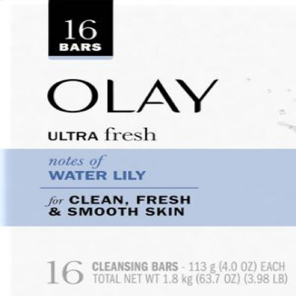 Olay Ultra Fresh Cleansing Bar Soap, Water Lily, 4 Ounce (Pack of 16)