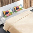 thumbnail image 5 of Yayeee Pillowcase Standard Size Set of 2 Satin Wrinkle Resistant Pillow Case, Minimalist Triangles, 5 of 7