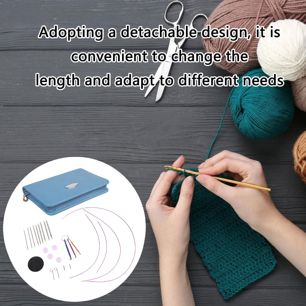 Geemin 2.2mm-4.5mm Interchangeable Circular Knitting Needle Set with Case and Accessories Circular Knitting Pin