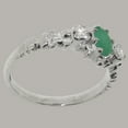 thumbnail image 4 of LBG British Made 10k White Gold Natural Emerald & Diamond Womens Anniversary Ring - 33 size options - Size 7.75, 4 of 9
