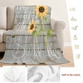 thumbnail image 5 of You Are My Sunshine Blanket Soft Cozy Warm Throw Blanket for Couch, Plush Fuzzy Flannel Fleece Blankets for Sofa, Yellow Sunflowers Cute Bees Heart Retro Wood Bed Blankets Gifts for Men, 40"x50", 5 of 9