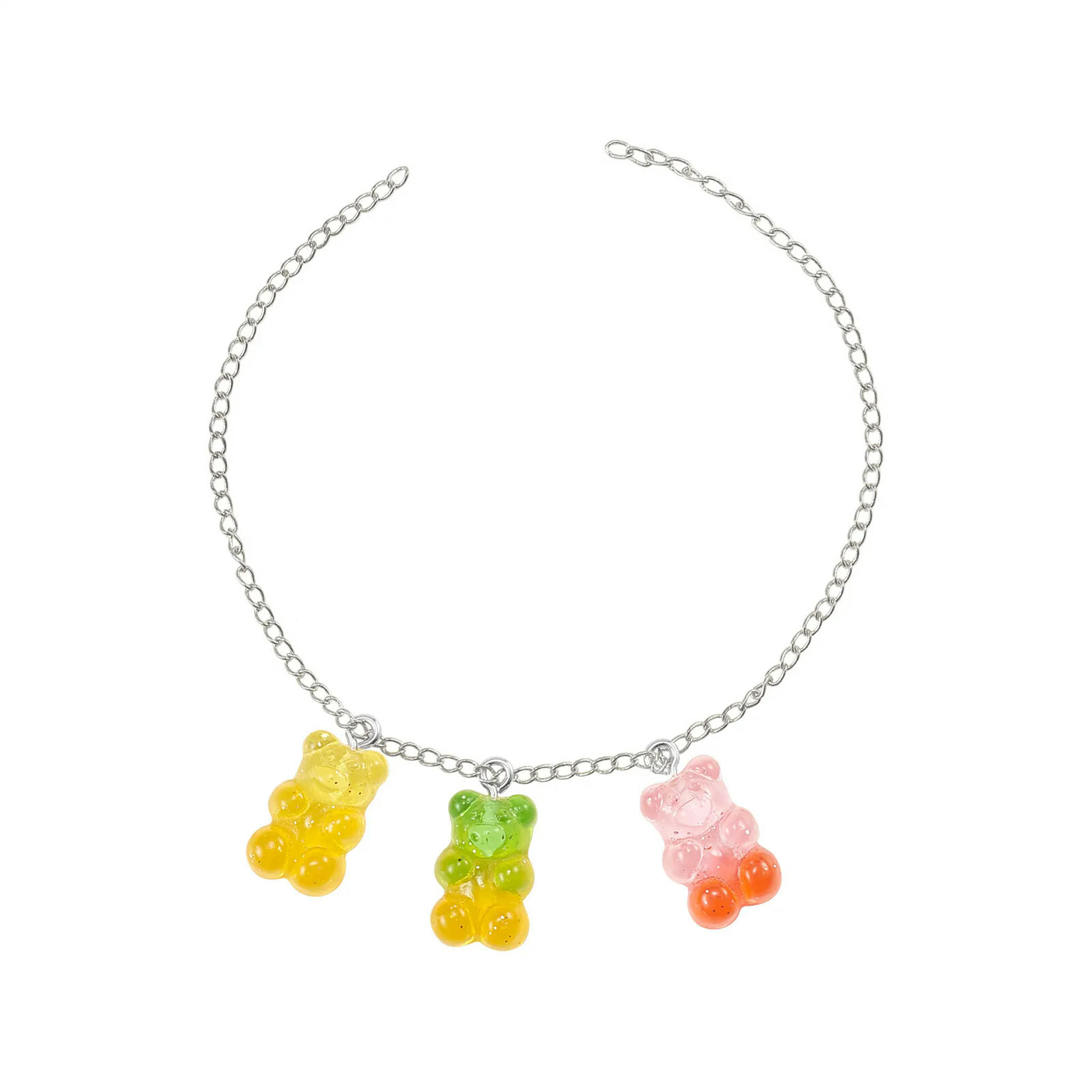 U8MO 160x Gummy Bear Charms Glitter Powder Resin Pendant for Jewelry Making Keychain