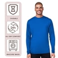 thumbnail image 4 of Crown Craze® Men’s Capital Long Sleeve Performance T-Shirt, 100% Polyester Solid Color Tee (Platinum, 5XL), 4 of 7