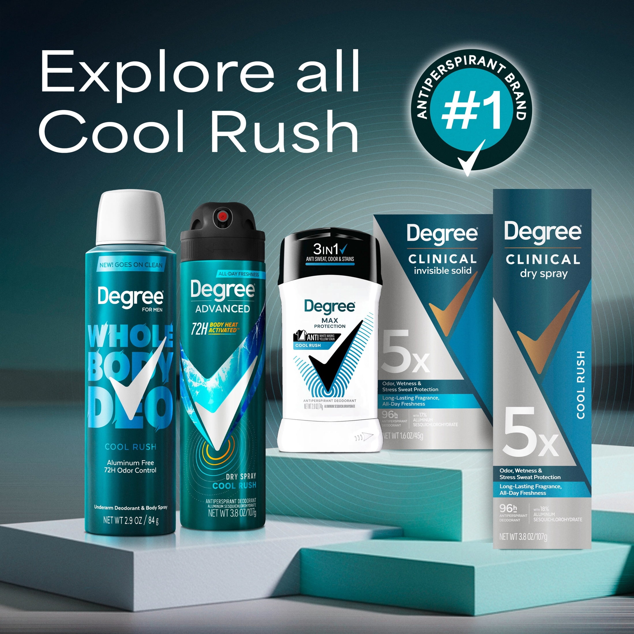 k*2様 COOL DRY DEODORANT WIDE U NECK INNE Degree Clinical Strength Antiperspirant Deodorant 96-Hour Sweat