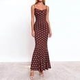 thumbnail image 2 of Mujeres Maxi Vestido Verano Casual Impreso sin Mangas Cuello Redondo Maxi Bodycon Vestido para Mujeres, 2 of 7