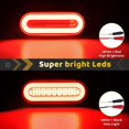 thumbnail image 3 of Luces traseras Wahmototin de 6 pulgadas con lente ahumada ovalada roja, 52 LED, 3 of 6