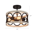 thumbnail image 6 of Q&S 3-Lights Modern Farmhouse Ceiling Light Fixture Black and White Birch Finish Round Metal Flush Mount Ceiling Lights for Kitchen Dining Room Bedroom Entryway Corridors, 6 of 8